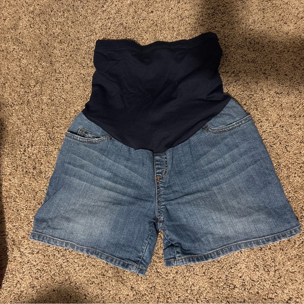 Liz Lange High Waist Blue Denim Shorts